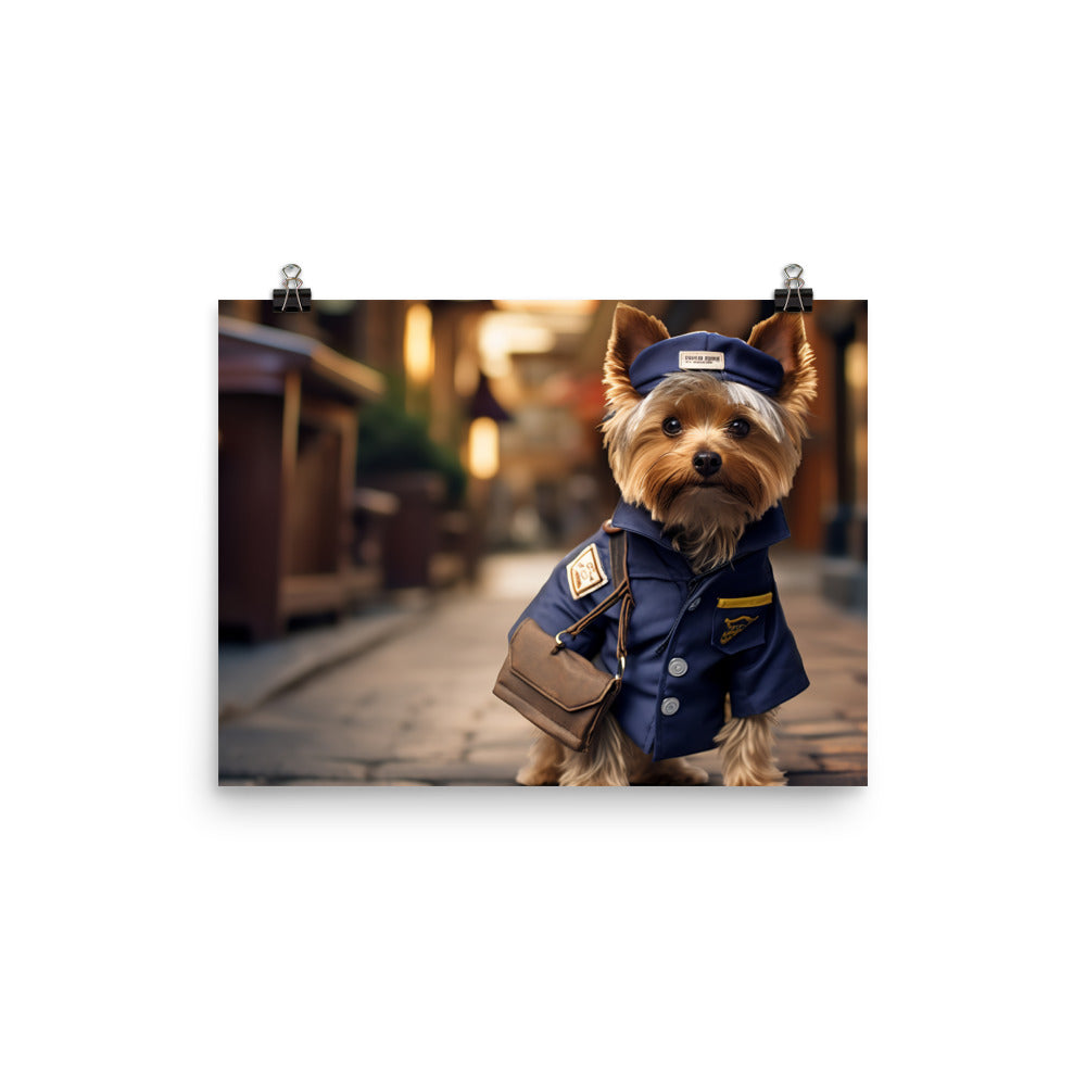 Yorkshire Terrier Mail Carrier Photo paper poster - PosterfyAI.com
