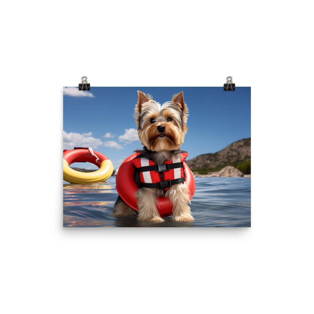 Yorkshire Terrier Lifeguard Photo paper poster - PosterfyAI.com