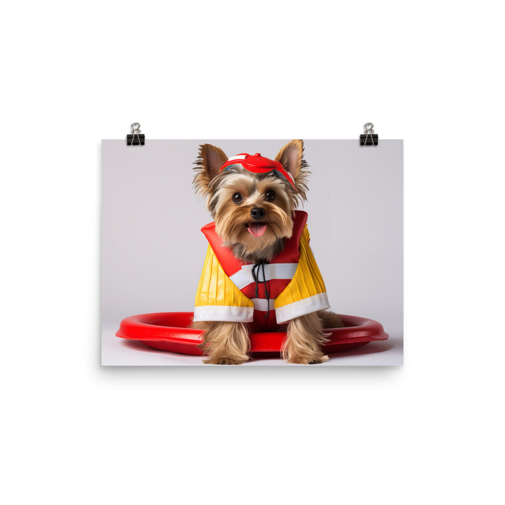 Yorkshire Terrier Lifeguard Photo paper poster - PosterfyAI.com
