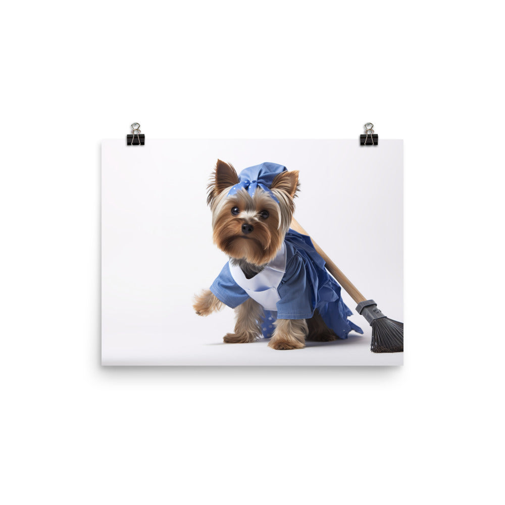 Yorkshire Terrier Janitor Photo paper poster - PosterfyAI.com