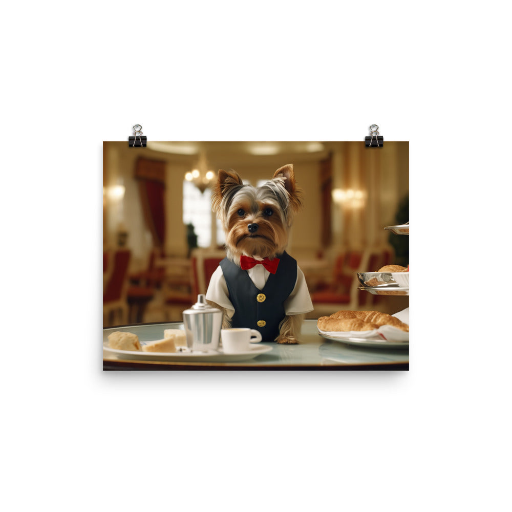 Yorkshire Terrier Hotel Staff Photo paper poster - PosterfyAI.com