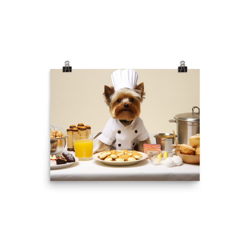 Yorkshire Terrier Fast Food Crew Photo paper poster - PosterfyAI.com
