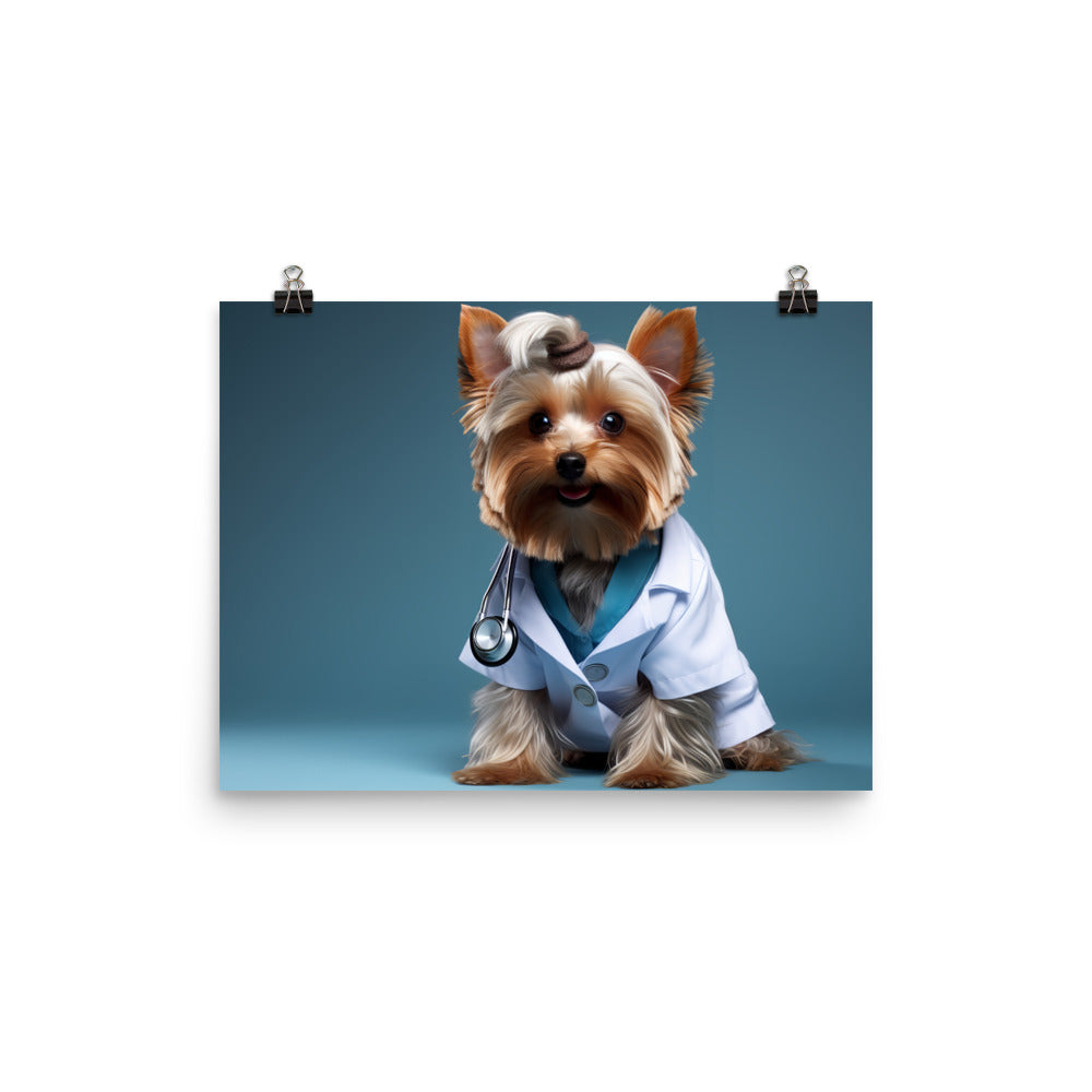 Yorkshire Terrier Doctor Photo paper poster - PosterfyAI.com