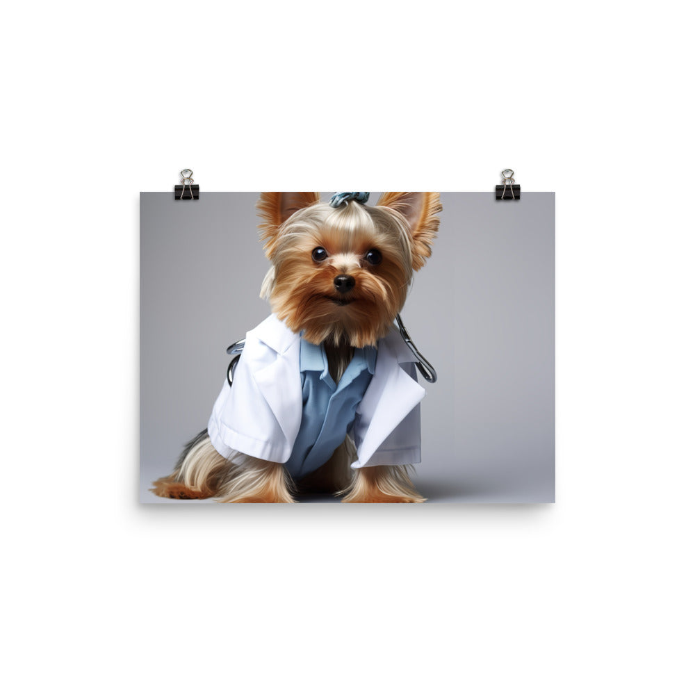 Yorkshire Terrier Doctor Photo paper poster - PosterfyAI.com