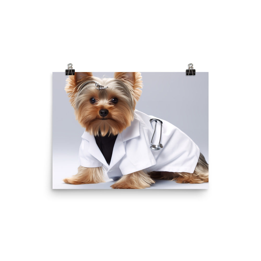 Yorkshire Terrier Doctor Photo paper poster - PosterfyAI.com