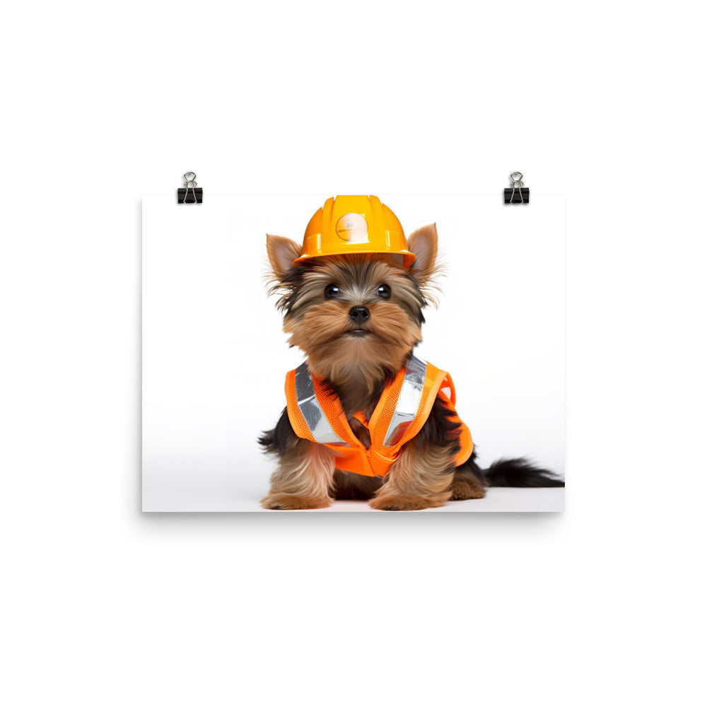 Yorkshire Terrier Contractor Photo paper poster - PosterfyAI.com