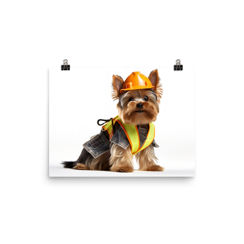 Yorkshire Terrier Contractor Photo paper poster - PosterfyAI.com