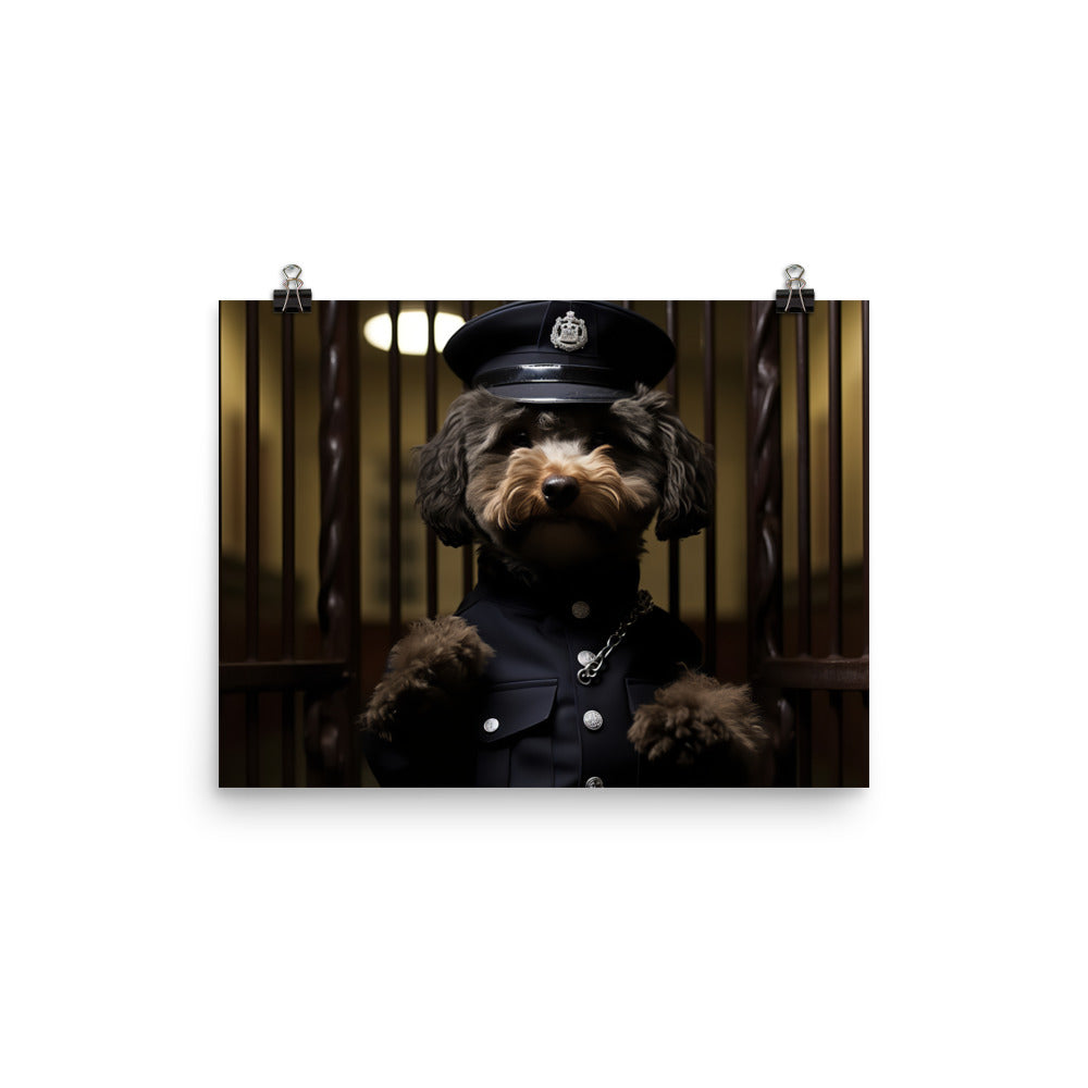 Poodle Prison Officer Photo paper poster - PosterfyAI.com