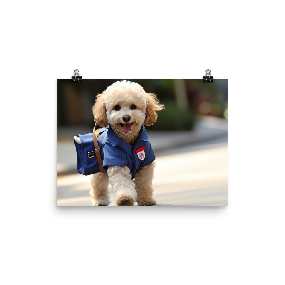 Poodle Mail Carrier Photo paper poster - PosterfyAI.com