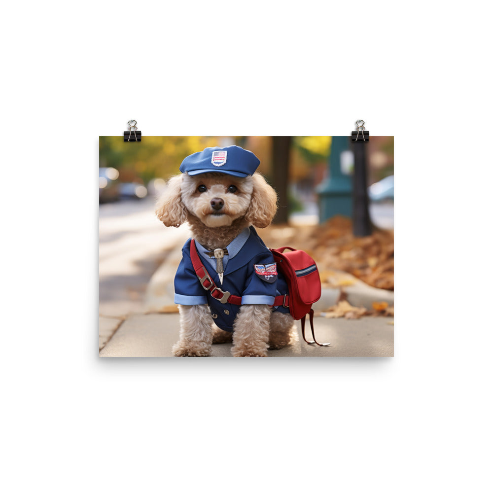 Poodle Mail Carrier Photo paper poster - PosterfyAI.com