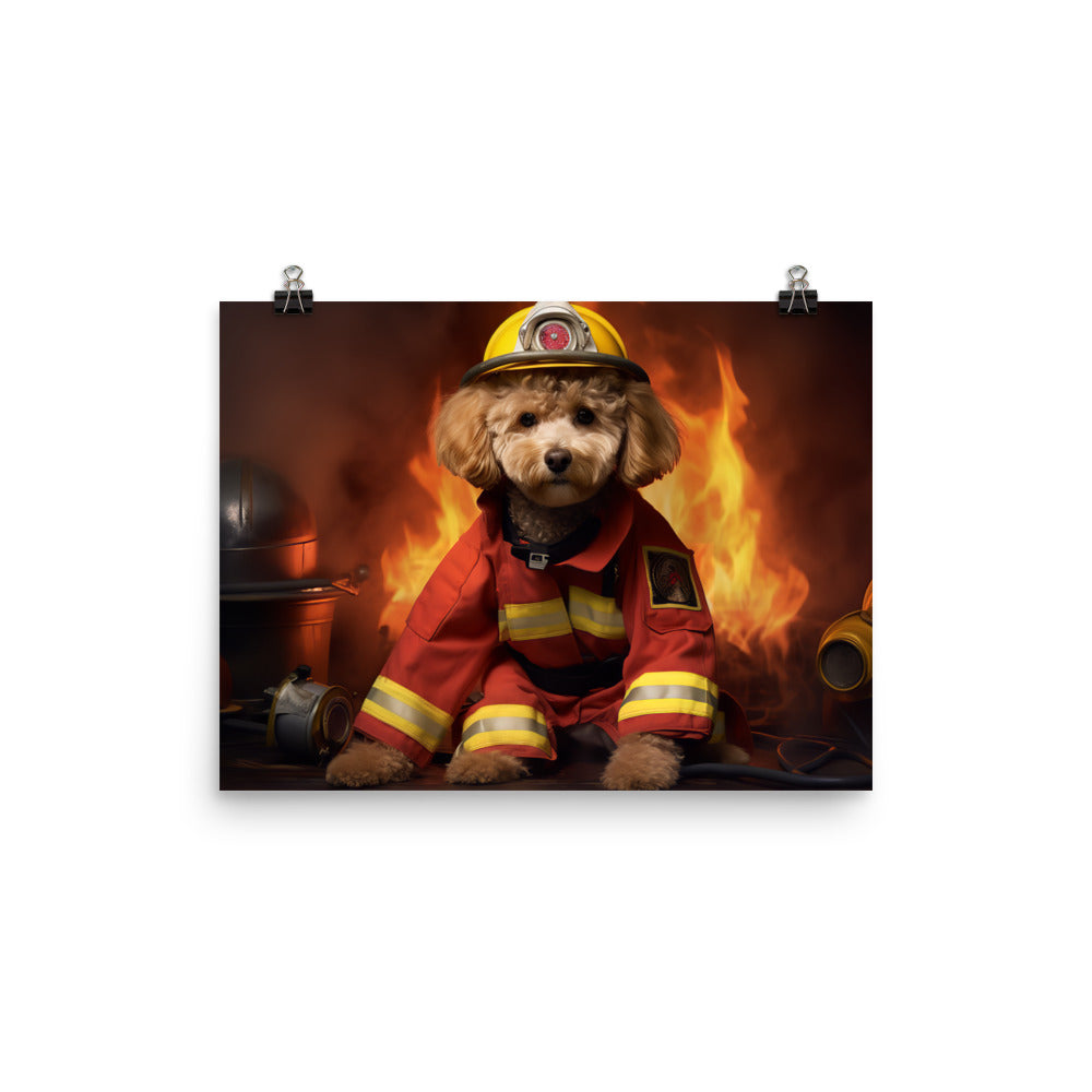 Poodle Firefighter Photo paper poster - PosterfyAI.com