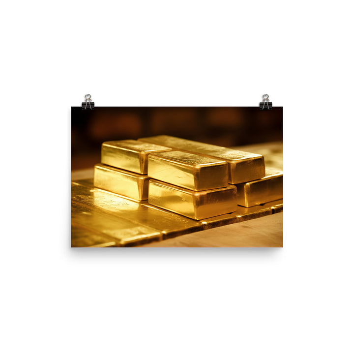 A stack of gold bricks photo paper poster - Posterfy.AI