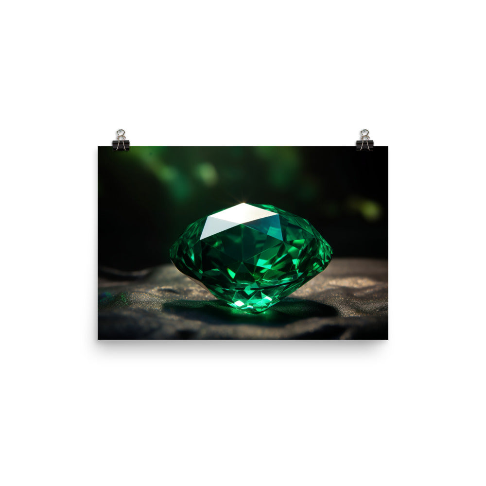 A large green diamond photo paper poster - Posterfy.AI