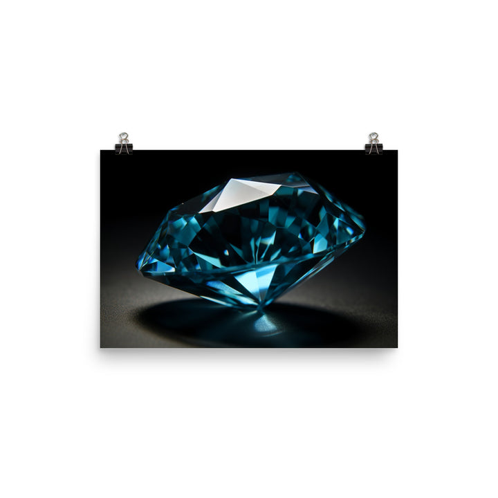 A brilliant blue diamond photo paper poster - Posterfy.AI