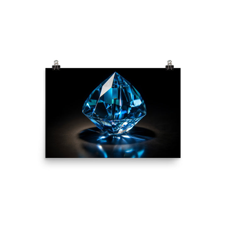 A brilliant blue diamond photo paper poster - Posterfy.AI