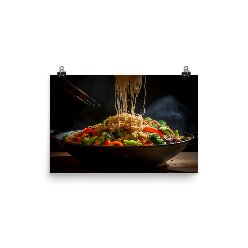 Soba Noodle Stir Fry photo paper poster - Posterfy.AI