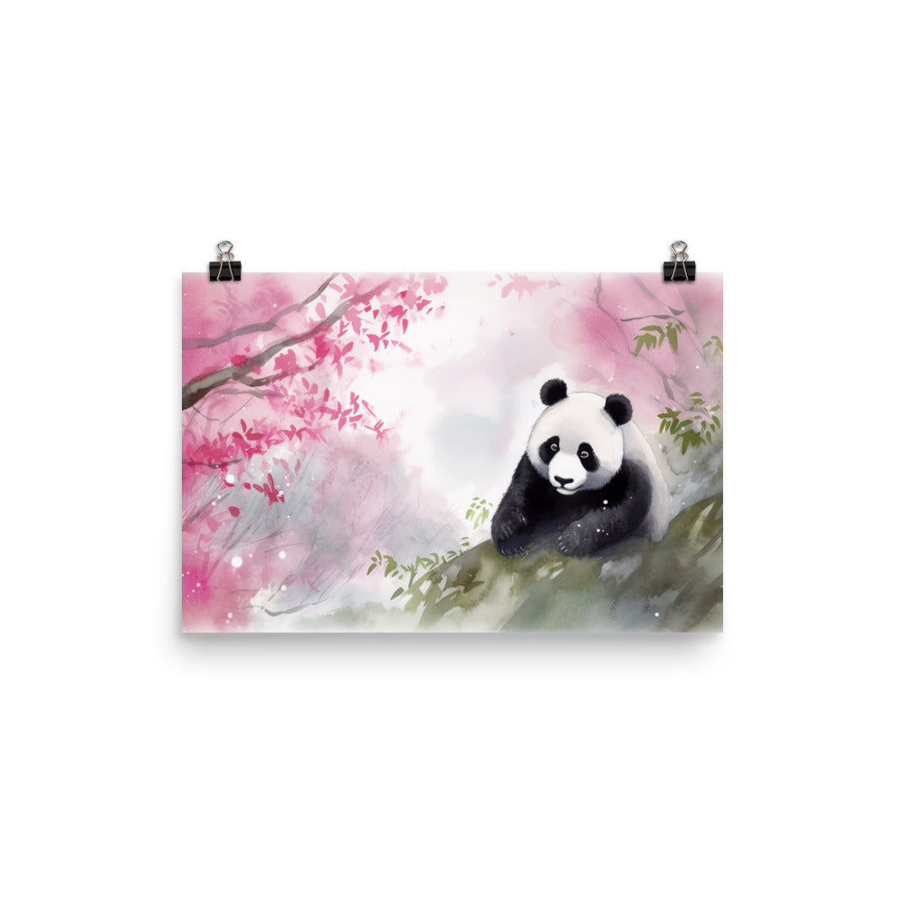 Panda in a Bamboo Grove photo paper poster - Posterfy.AI