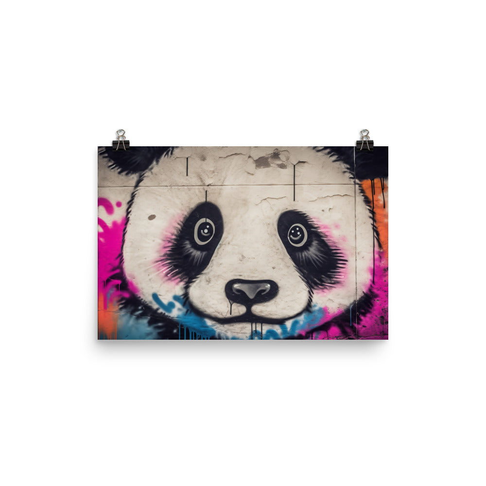 Panda Graffiti photo paper poster - Posterfy.AI