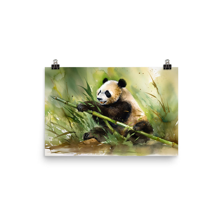 Panda Cub Snacking photo paper poster - Posterfy.AI