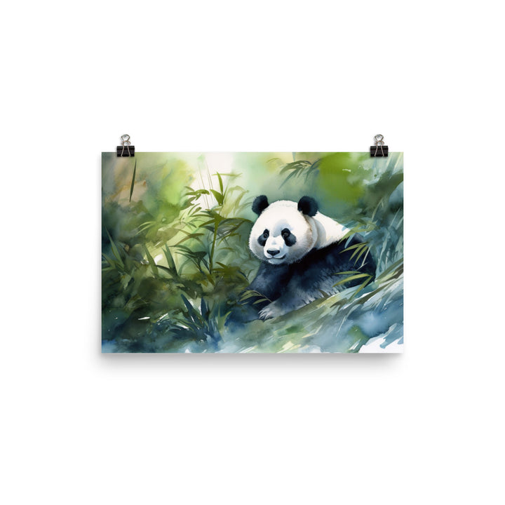 Majestic Panda in Watercolors photo paper poster - Posterfy.AI