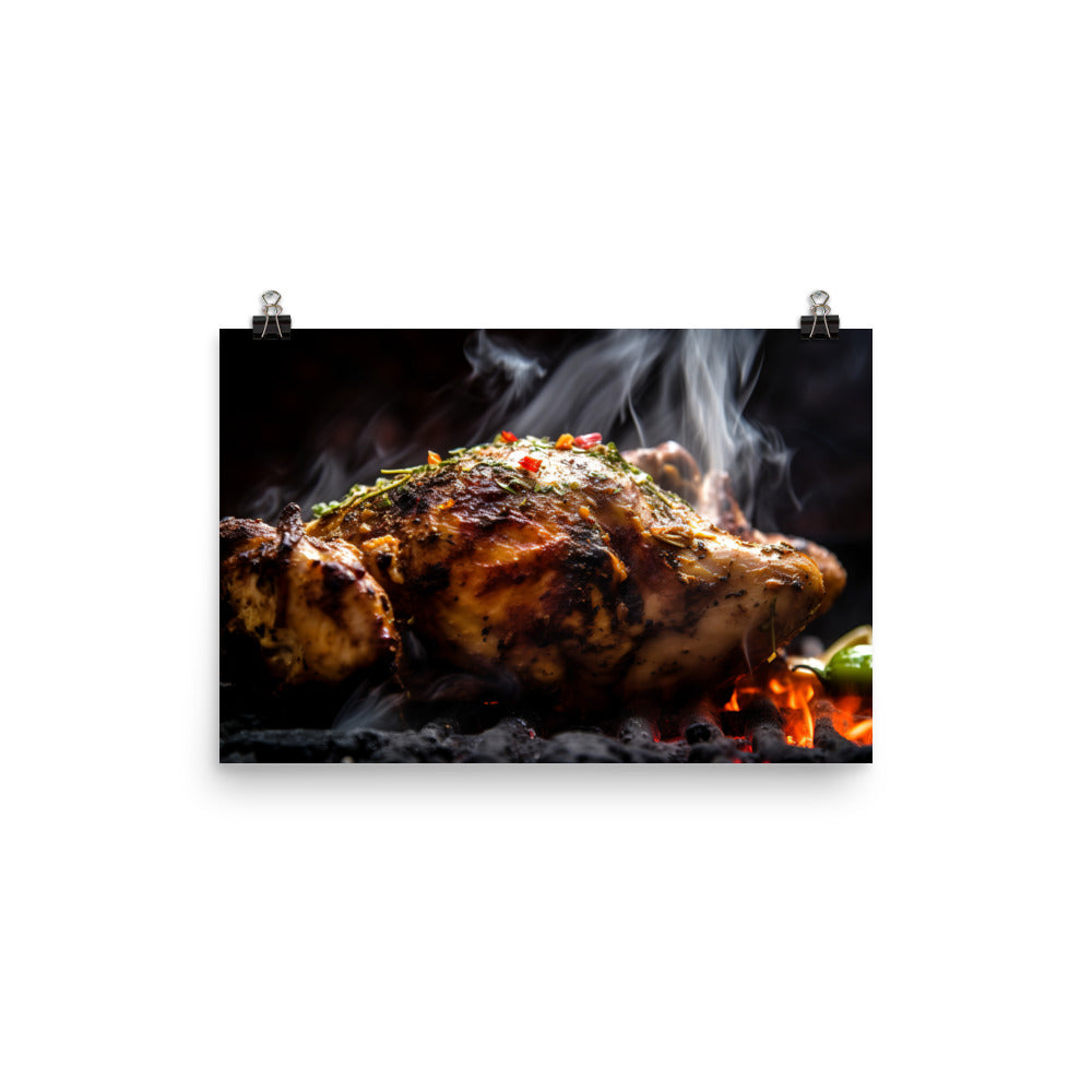 Sizzling Jerk Chicken photo paper poster - Posterfy.AI