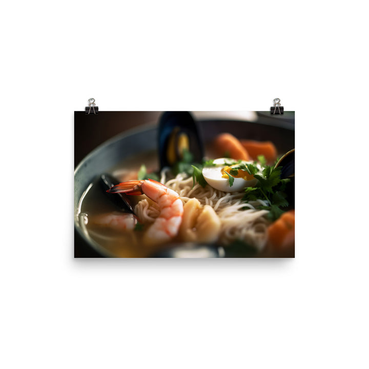 Seafood Ramen photo paper poster - Posterfy.AI