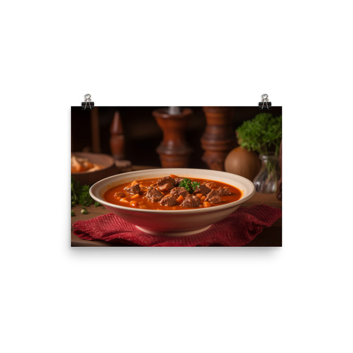 Goulash - A traditional Hungarian stew photo paper poster - Posterfy.AI