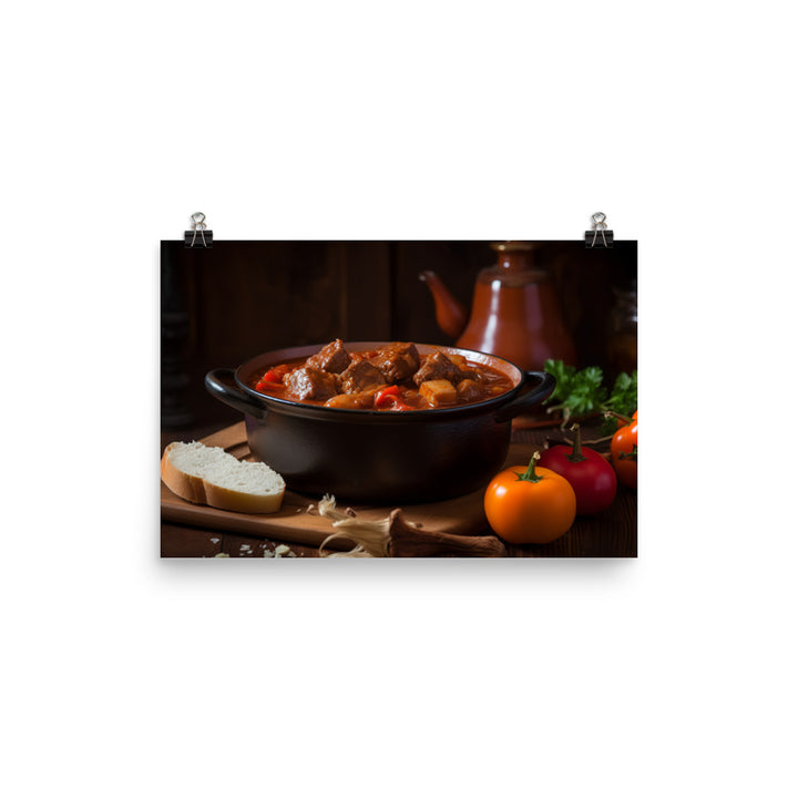 Goulash - A classic Hungarian recipe photo paper poster - Posterfy.AI