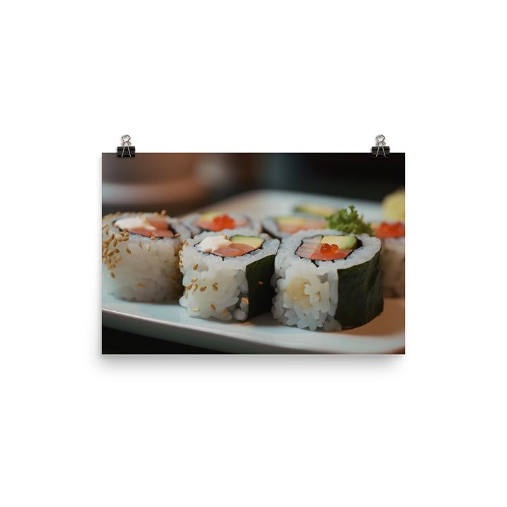 Delicious and Healthy Sushi Options photo paper poster - Posterfy.AI