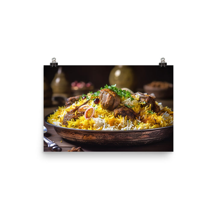 Biryani - The Perfect Combination of Meat and Rice photo paper poster - Posterfy.AI