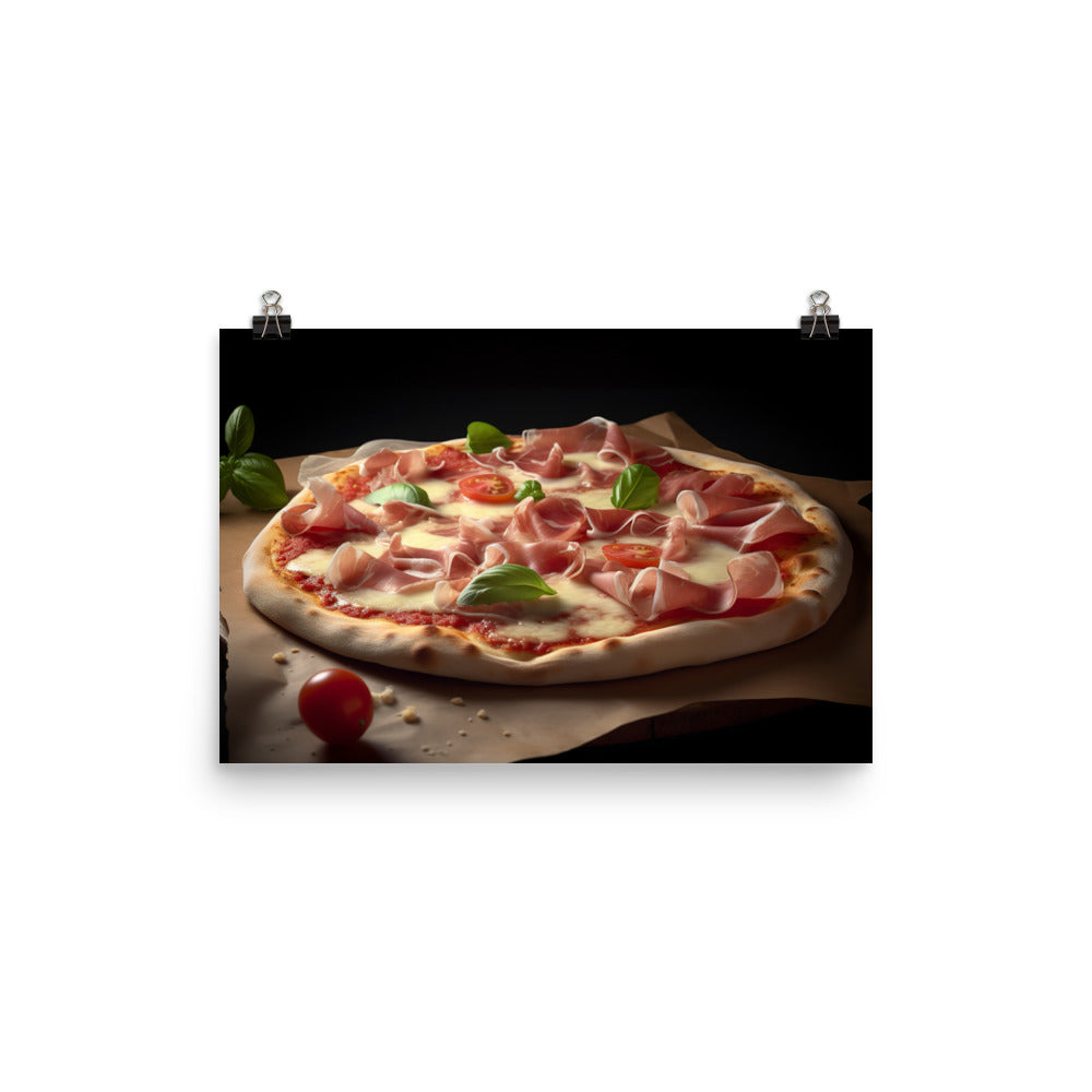 Parma Ham and Mozzarella Pizza photo paper poster - Posterfy.AI