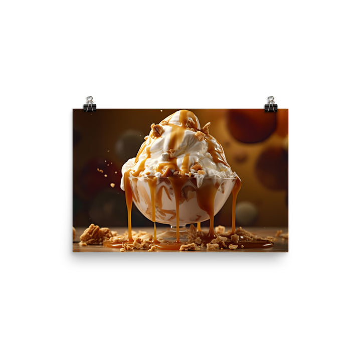 Nutty Caramel Sundae photo paper poster - Posterfy.AI