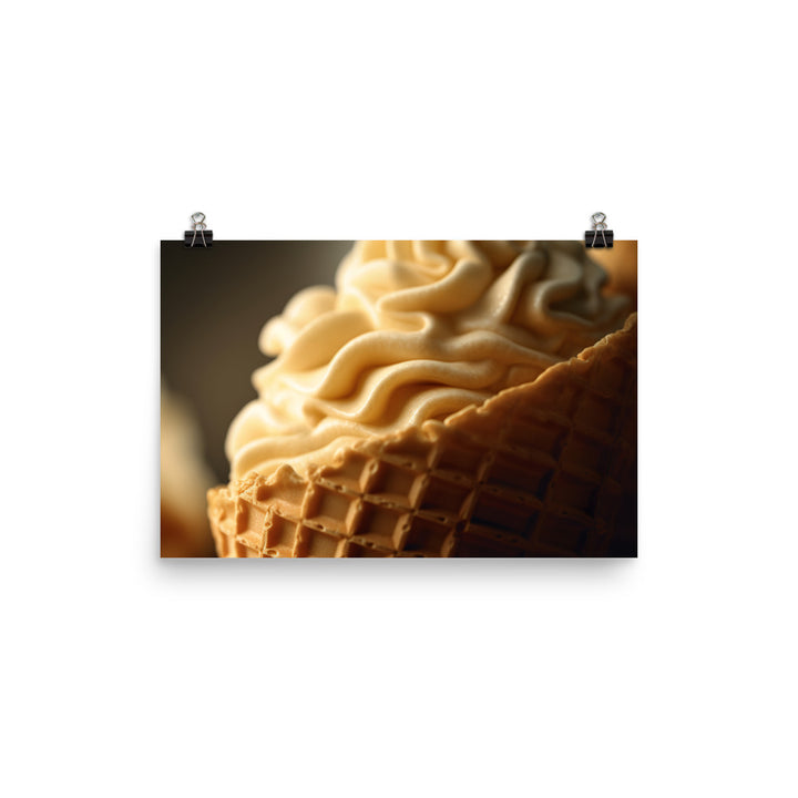 Classic Vanilla Soft Serve Cone photo paper poster - Posterfy.AI