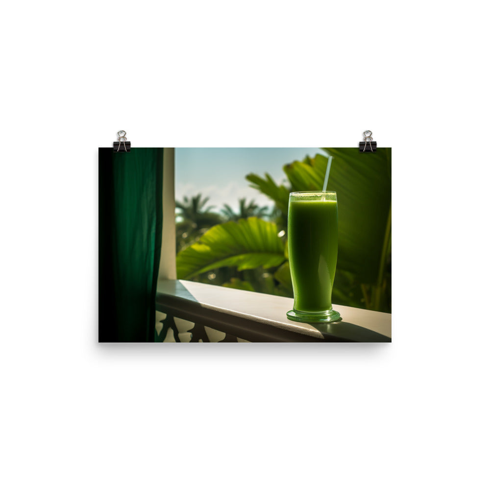 Tropical green smoothie photo paper poster - Posterfy.AI