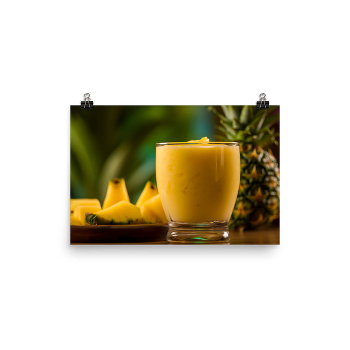 Refreshing mango pineapple smoothie photo paper poster - Posterfy.AI