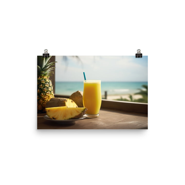 Mango pineapple smoothie photo paper poster - Posterfy.AI