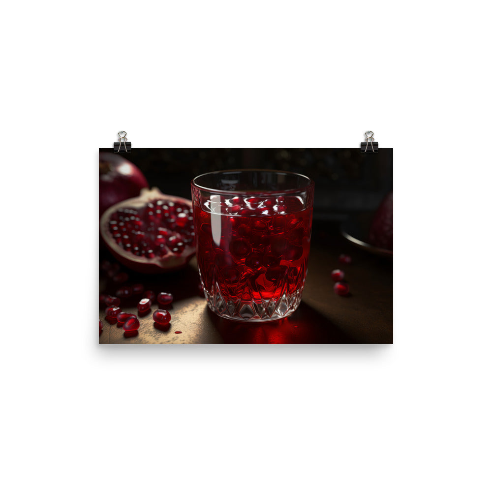 Deep red pomegranate juice photo paper poster - Posterfy.AI