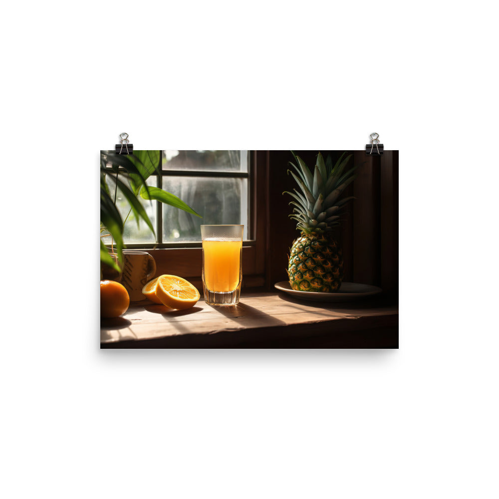 Pineapple juice photo paper poster - Posterfy.AI