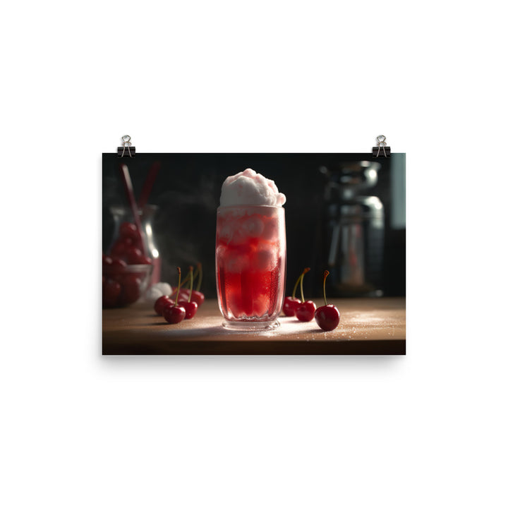 Cherry Soda Float Delight photo paper poster - Posterfy.AI