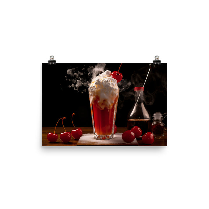 Cherry Soda Float Delight photo paper poster - Posterfy.AI