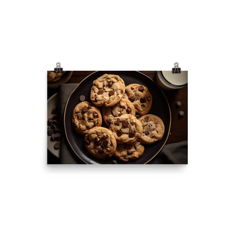 Melt in Your Mouth Chocolate Chip Cookies photo paper poster - Posterfy.AI