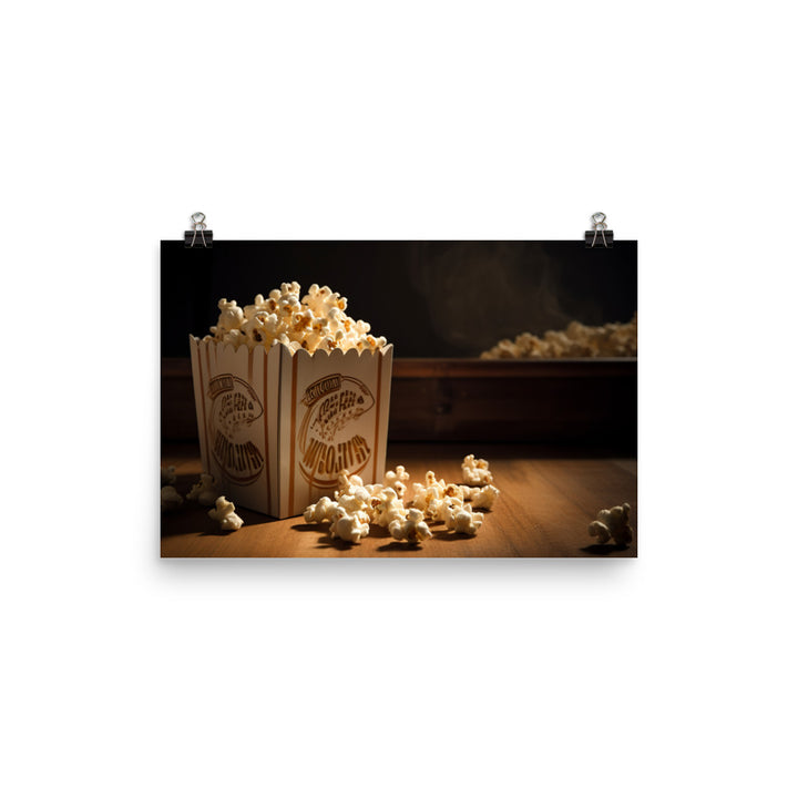 Classic Movie Night Popcorn photo paper poster - Posterfy.AI