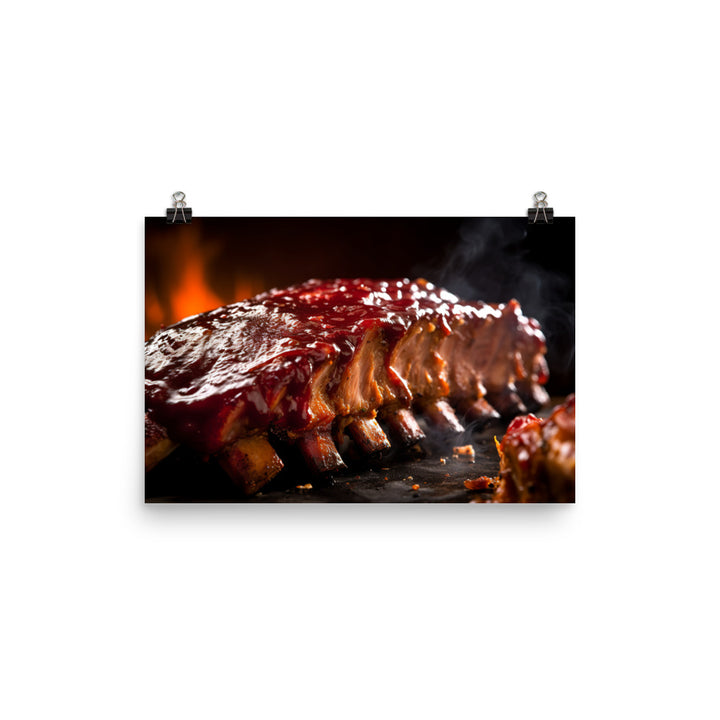 Sizzling Barbecue Rib photo paper poster - Posterfy.AI