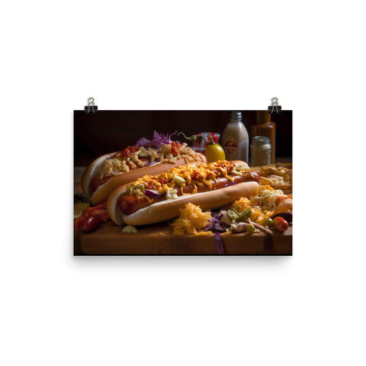 Hot Dog with All the Fixins photo paper poster - Posterfy.AI