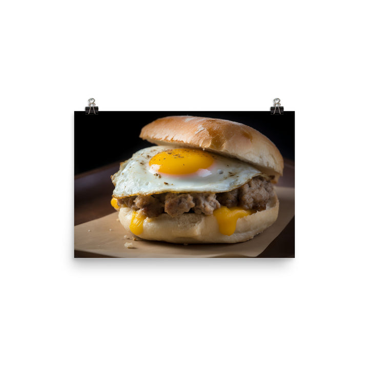 Sausage Breakfast Sandwich photo paper poster - Posterfy.AI