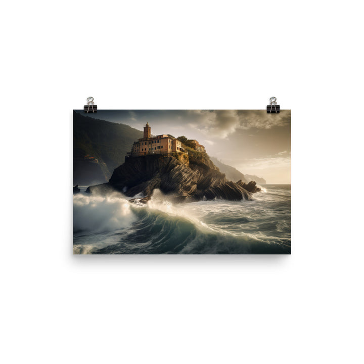 Dramatic Seascapes of the Cinque Terre photo paper poster - Posterfy.AI