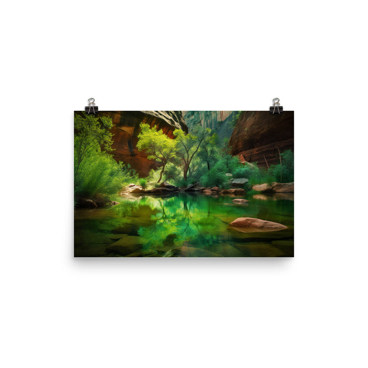 Unveiling Oasis Like Serenity in Zion photo paper poster - Posterfy.AI