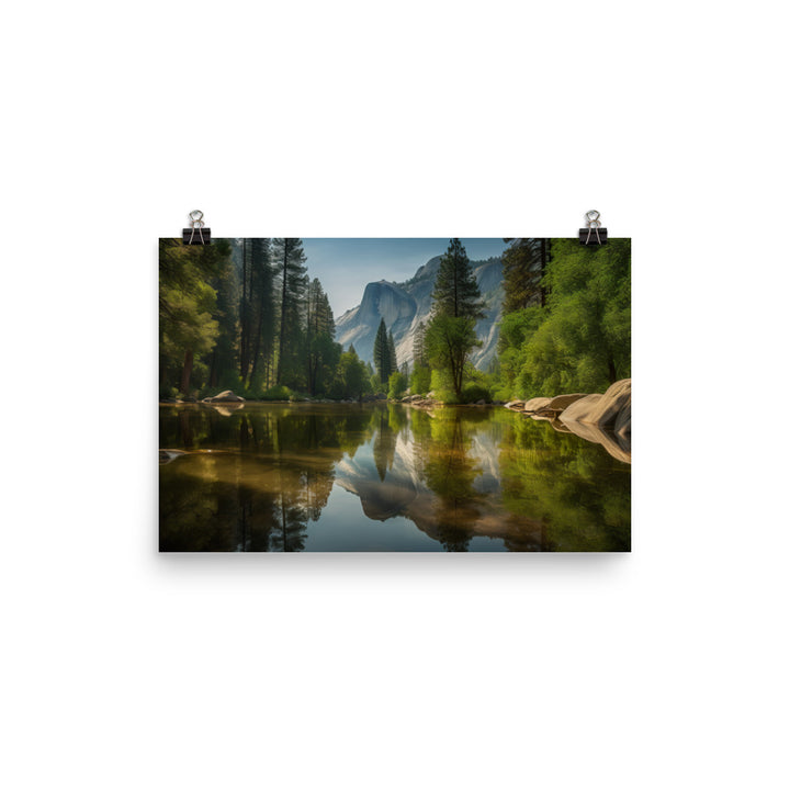 Unveiling Yosemites Serene Beauty photo  paper poster - Posterfy.AI