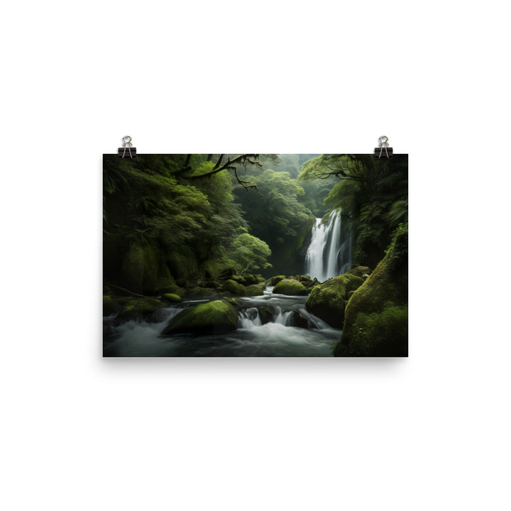 Nachi Falls in a Tranquil Setting photo  paper poster - Posterfy.AI