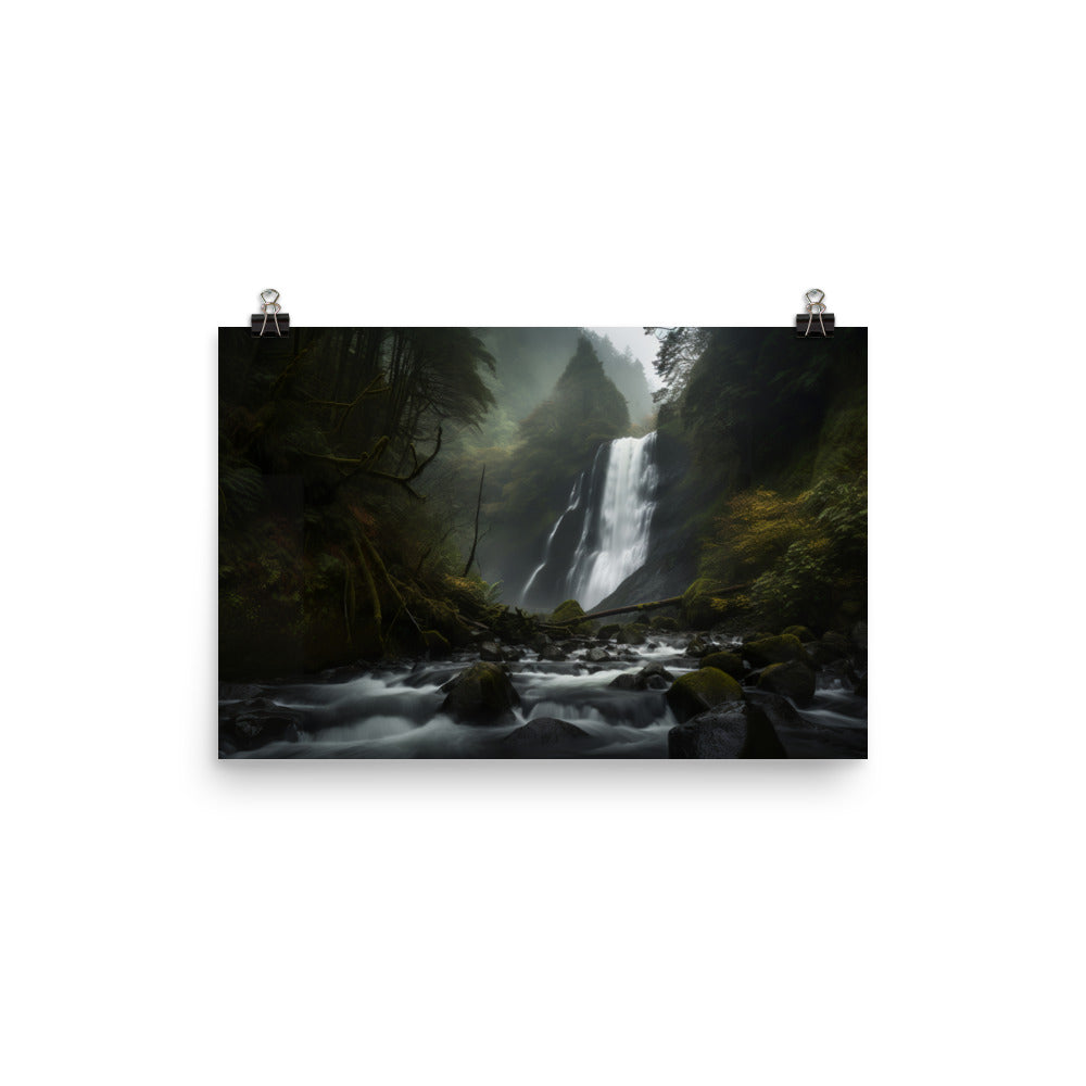 Capturing the Power of Nachi Falls photo  paper poster - Posterfy.AI